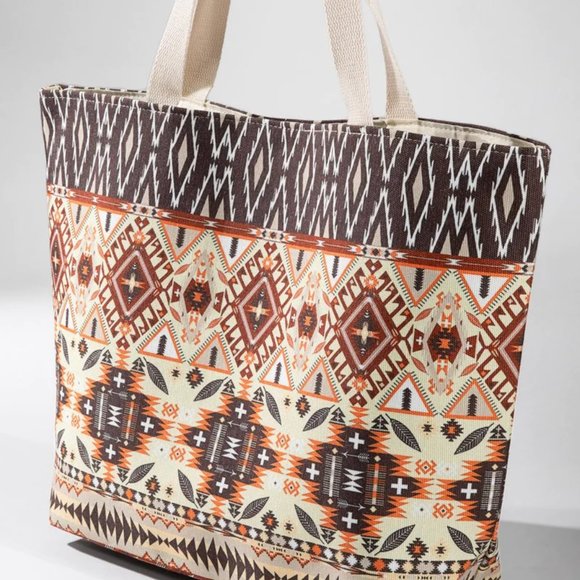 Boho Exotic Pattern Tote Bag Beach Bag - Picture 6 of 8